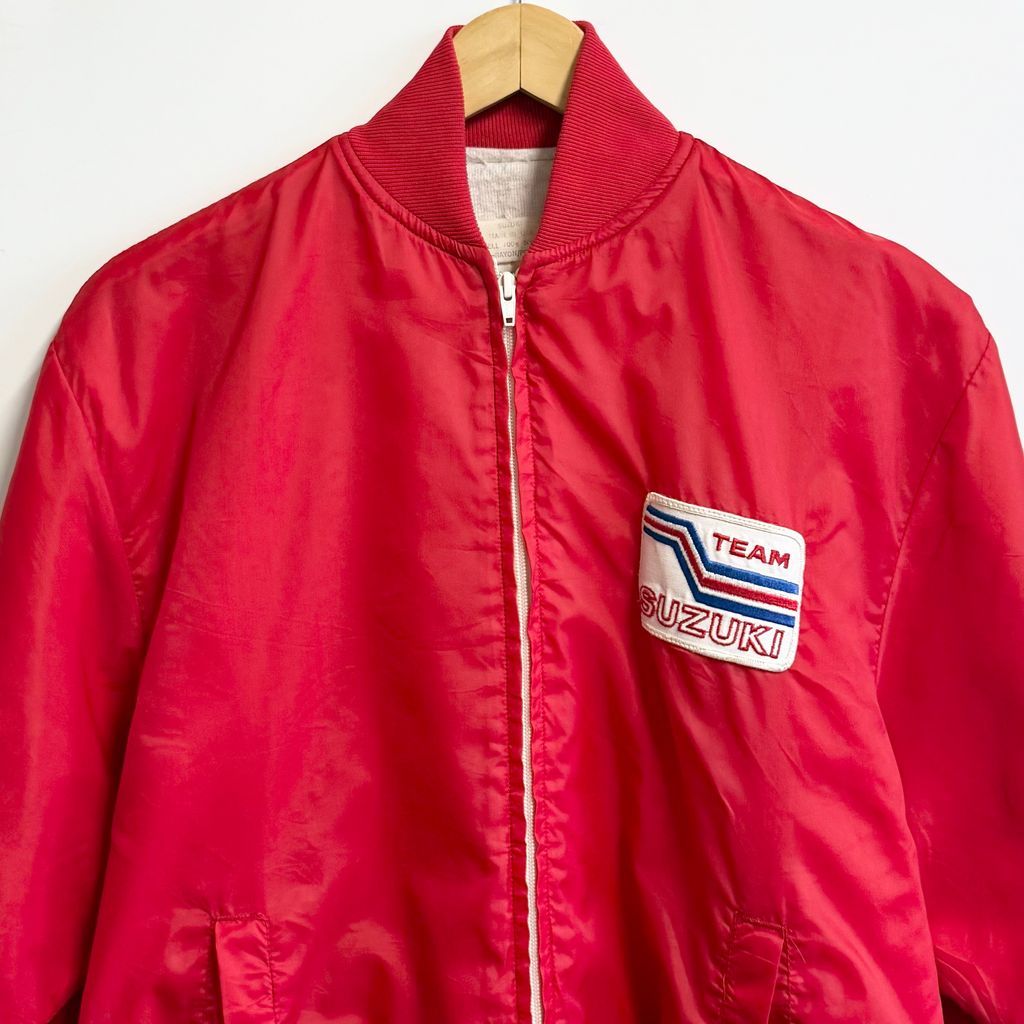USA製 SUZUKI スズキ レーシングジャケット ナイロンジャケット 裏起毛