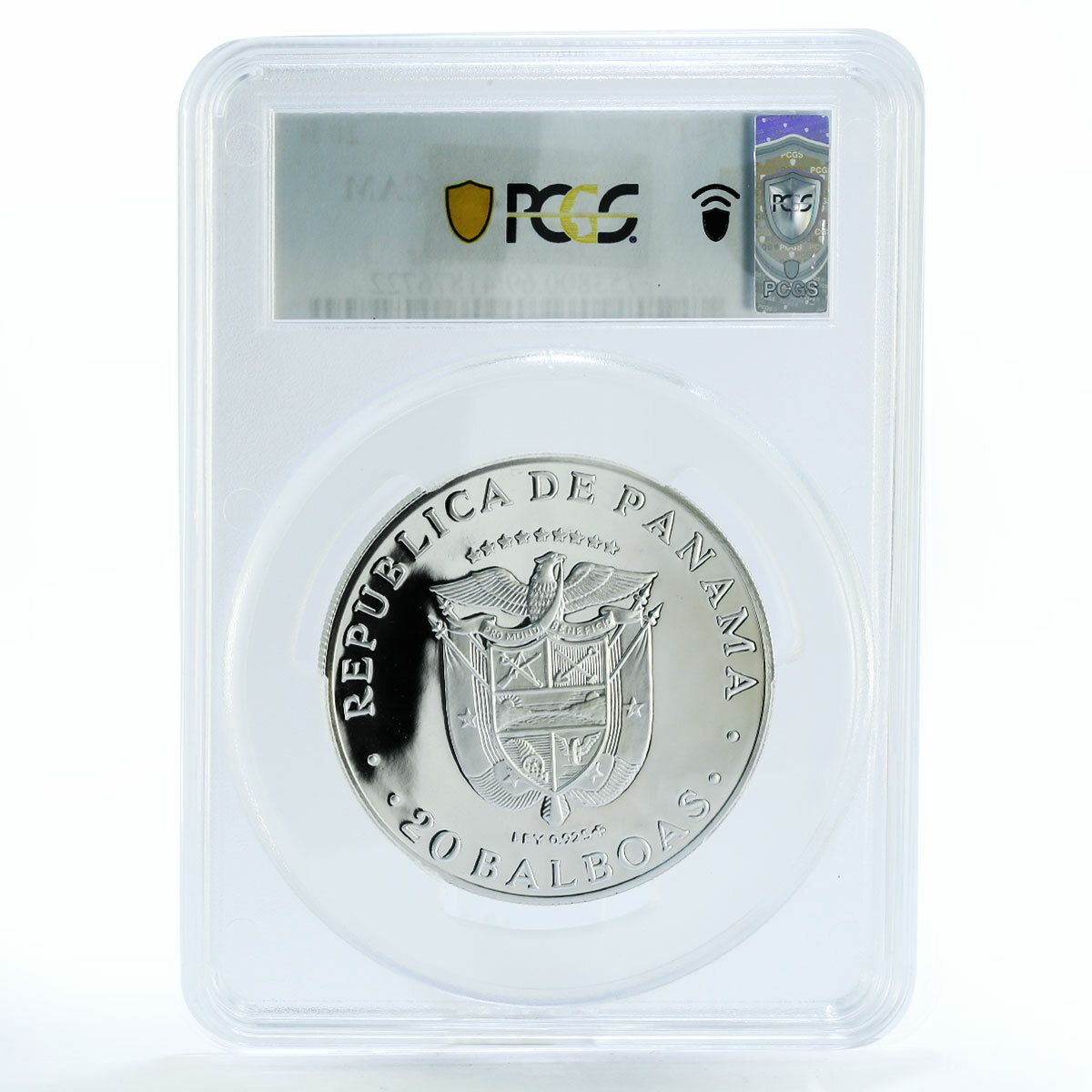 パナマ 20バルボア シモン・ボリバル解放者 PR69 PCGS プルーフ銀貨