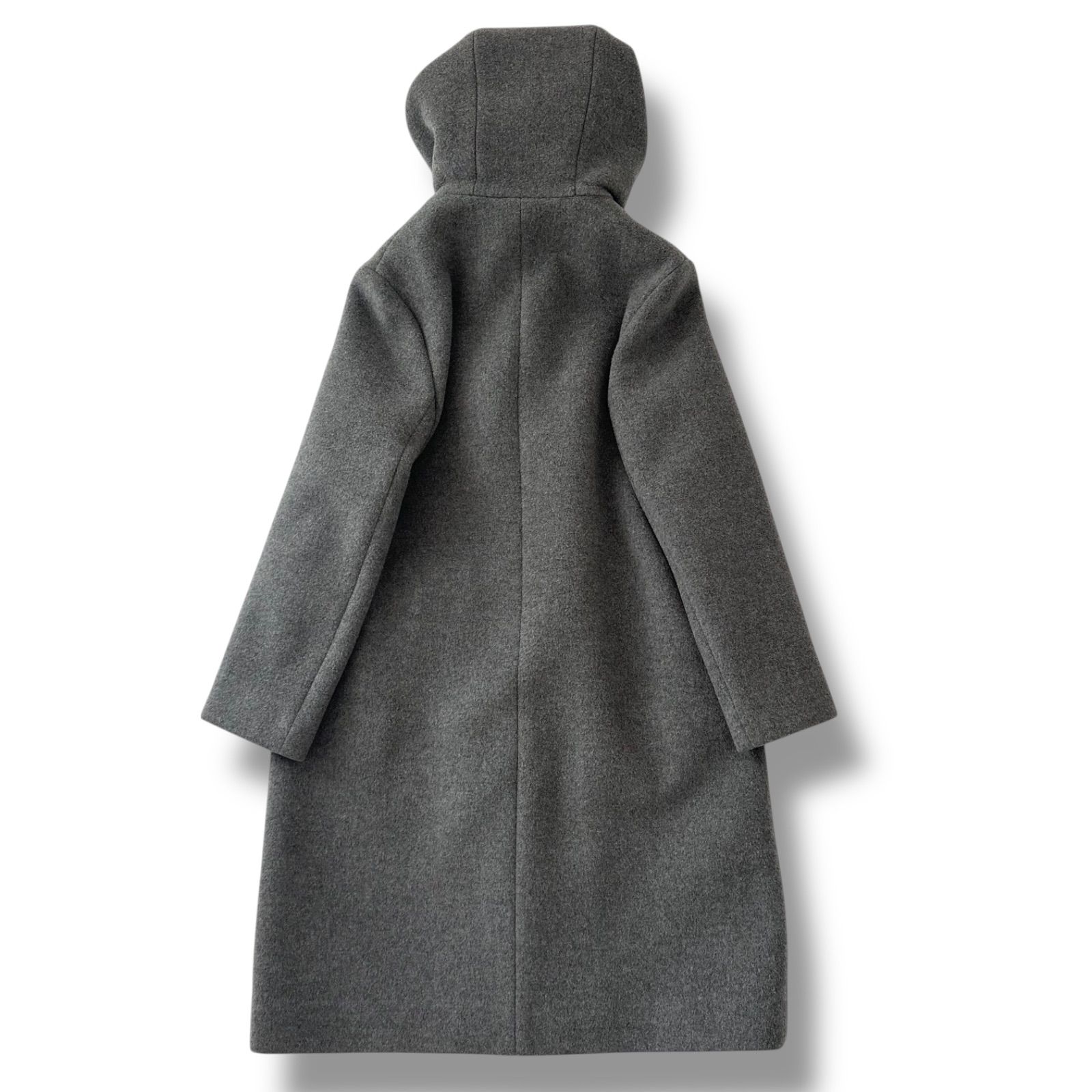 ANAYI ダブルビーバー フードコート グレー 38 M 日本製 ウールコート