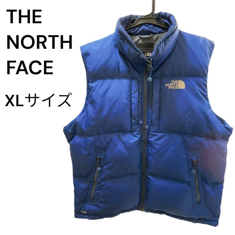 【韓国古着】ノースフェイス　メンズ　ダウンベスト　XLサイズ ノースフェイス ヌプシ ダウンベスト ブルー メンズ XLサイズ 中綿