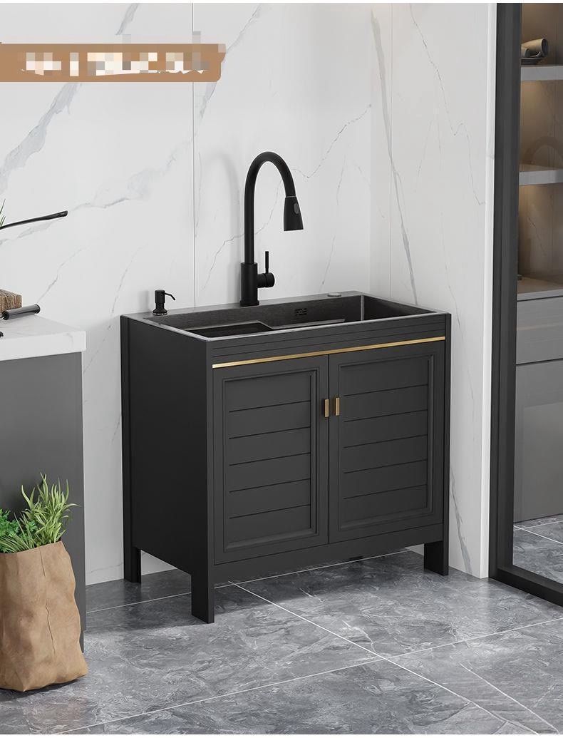 大好評 屋外シンク 黒流し台 ガーデンシンク ステンレスキッチンシンクキャビネット付き 業務用シングルボウル流し台 システムキッチン シンクキャビネット 簡易