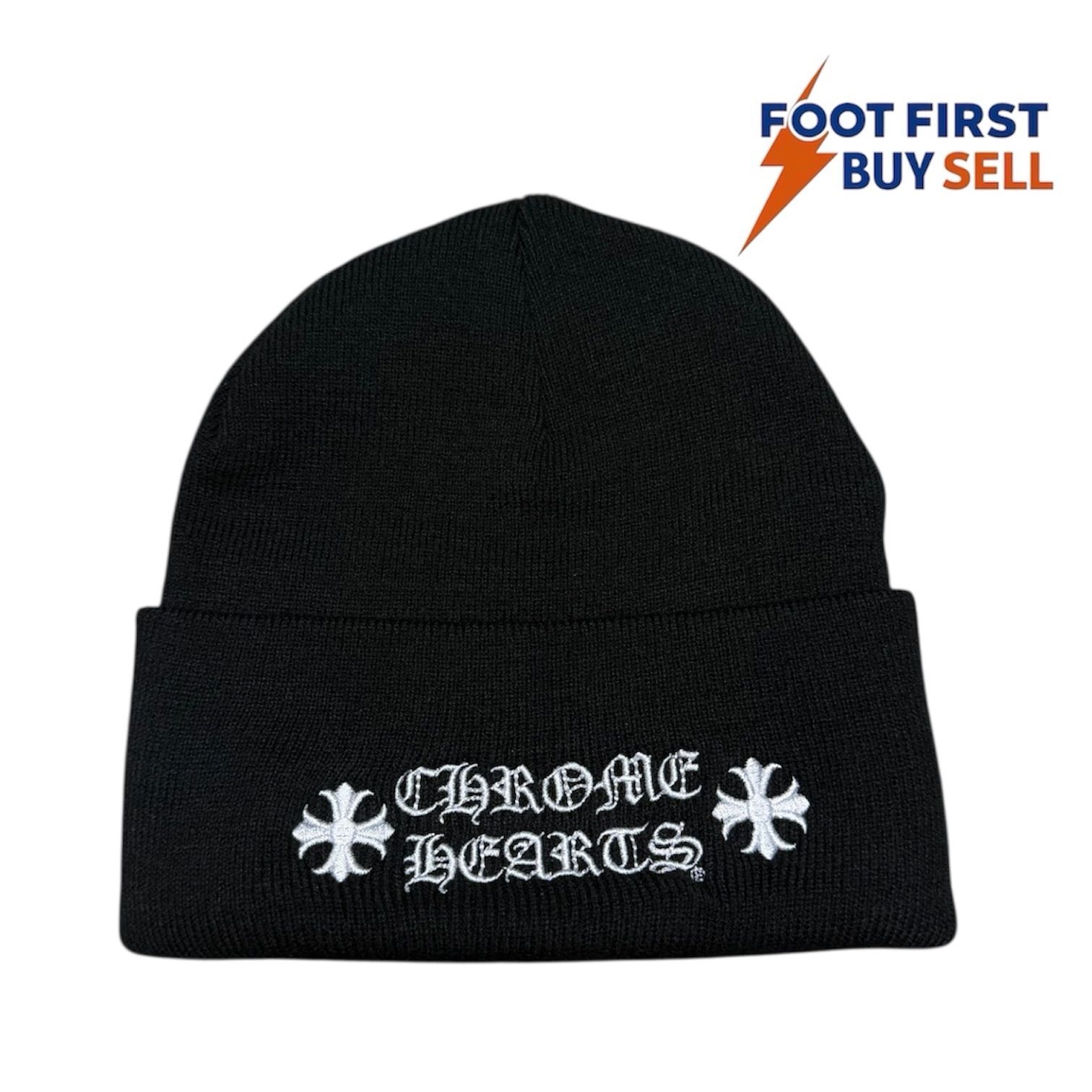 【新品未使用品】クロムハーツ Chrom hearts ニット帽 クロス ロゴ 新品未使用品 CHROME HEARTS クロムハーツ 刺繍 クロス ロゴ Beanie