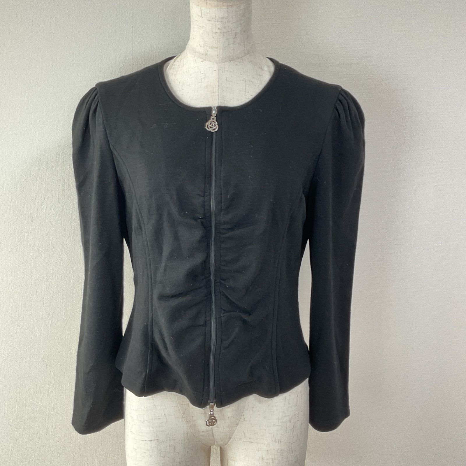 M'S GRACY エムズグレイシー ジップアップカーディガン 黒 40サイズ