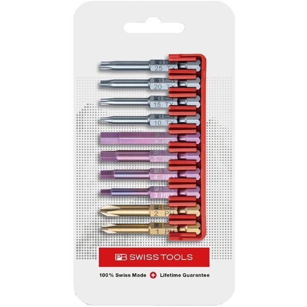 PB SWISS TOOLS ピービースイスツールズ 10本組 段付きビットセット ビットホルダー付 パッケージ仕様 E6.700CN