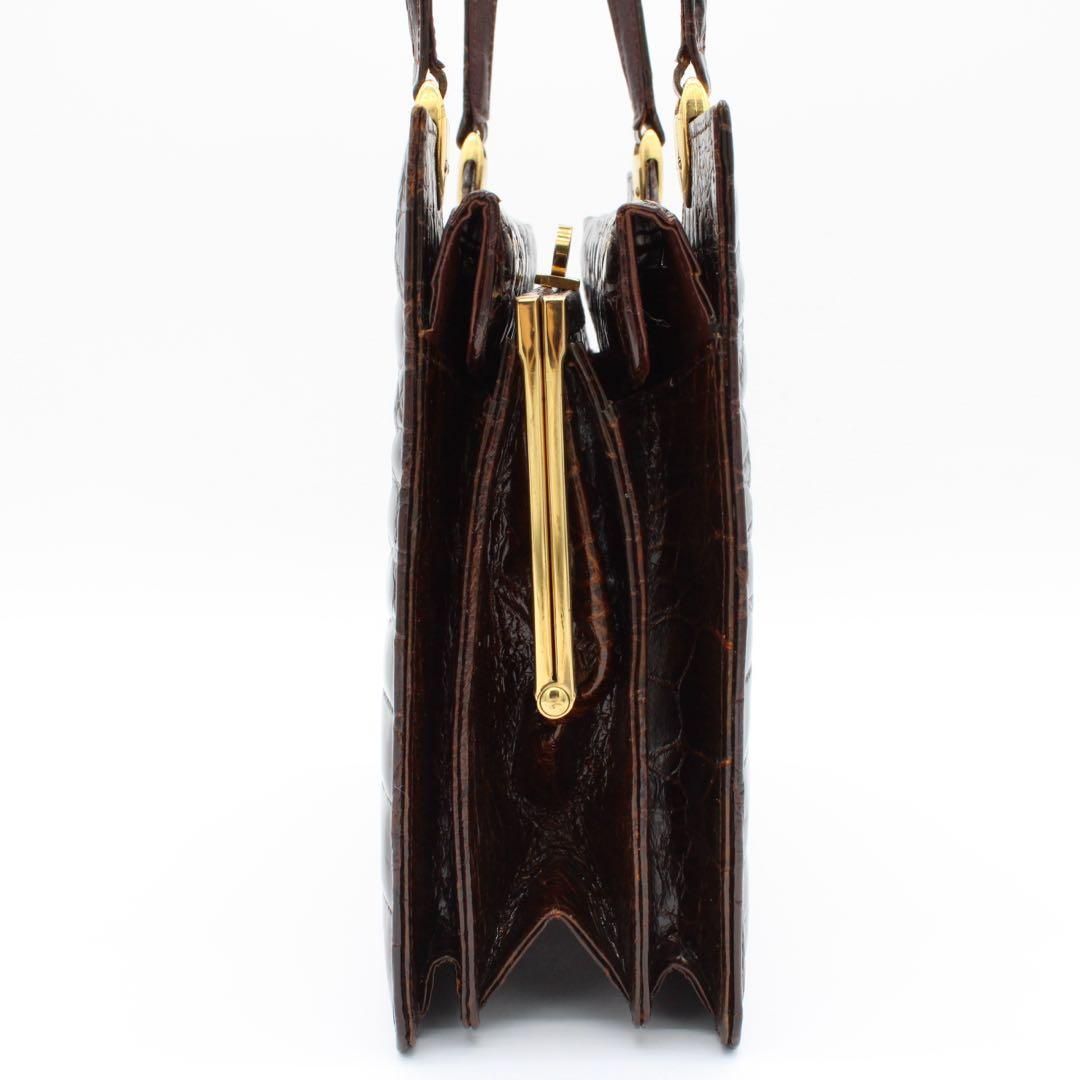 JRA認定・良品】シャイニングクロコダイル ハンドバッグ エキゾチック