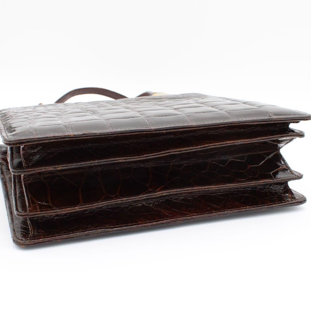 JRA認定・良品】シャイニングクロコダイル ハンドバッグ エキゾチック