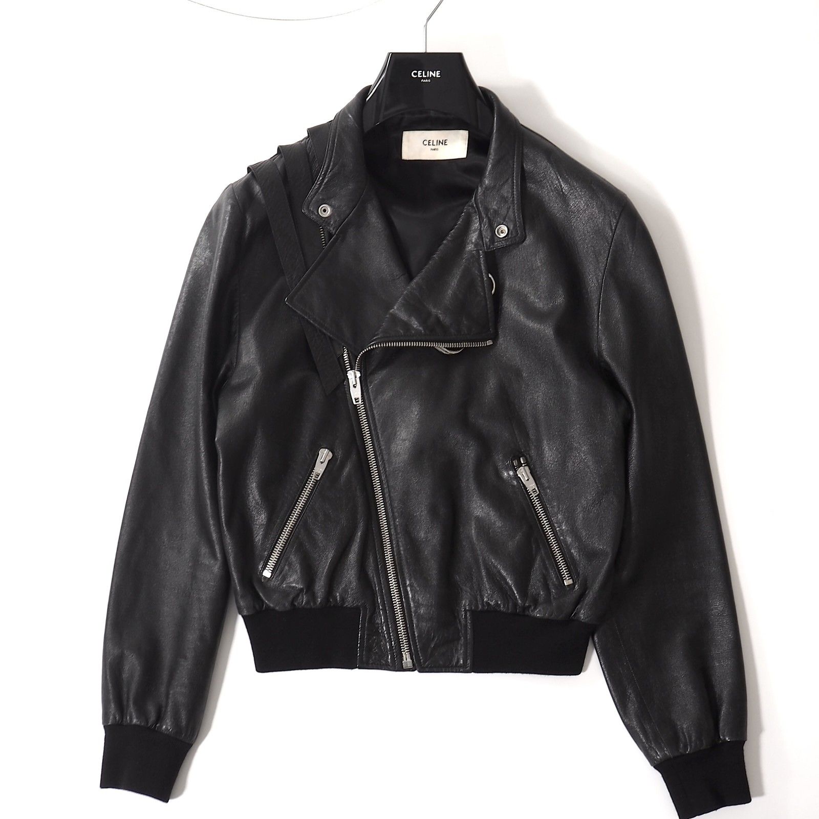 CELINE セリーヌ レザージャケット ライダース サイズ 36 ラムレザー 美品 セリーヌ CELINE 19SS エディ期 ラムレザー ライダース