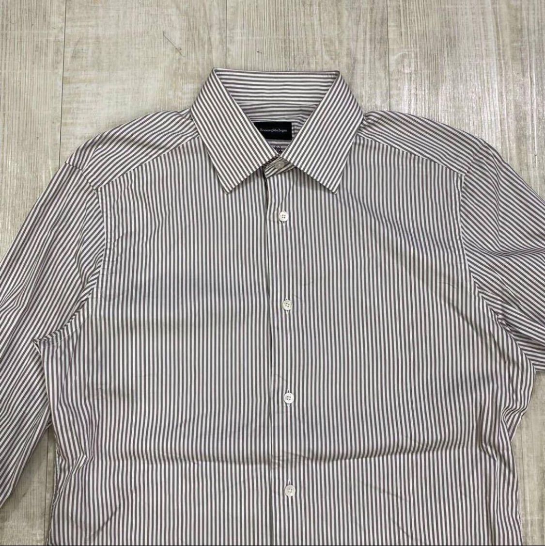 Ermenegildo Zegna L/S Cotton Stripe Shirt エルメネジルド ゼニア