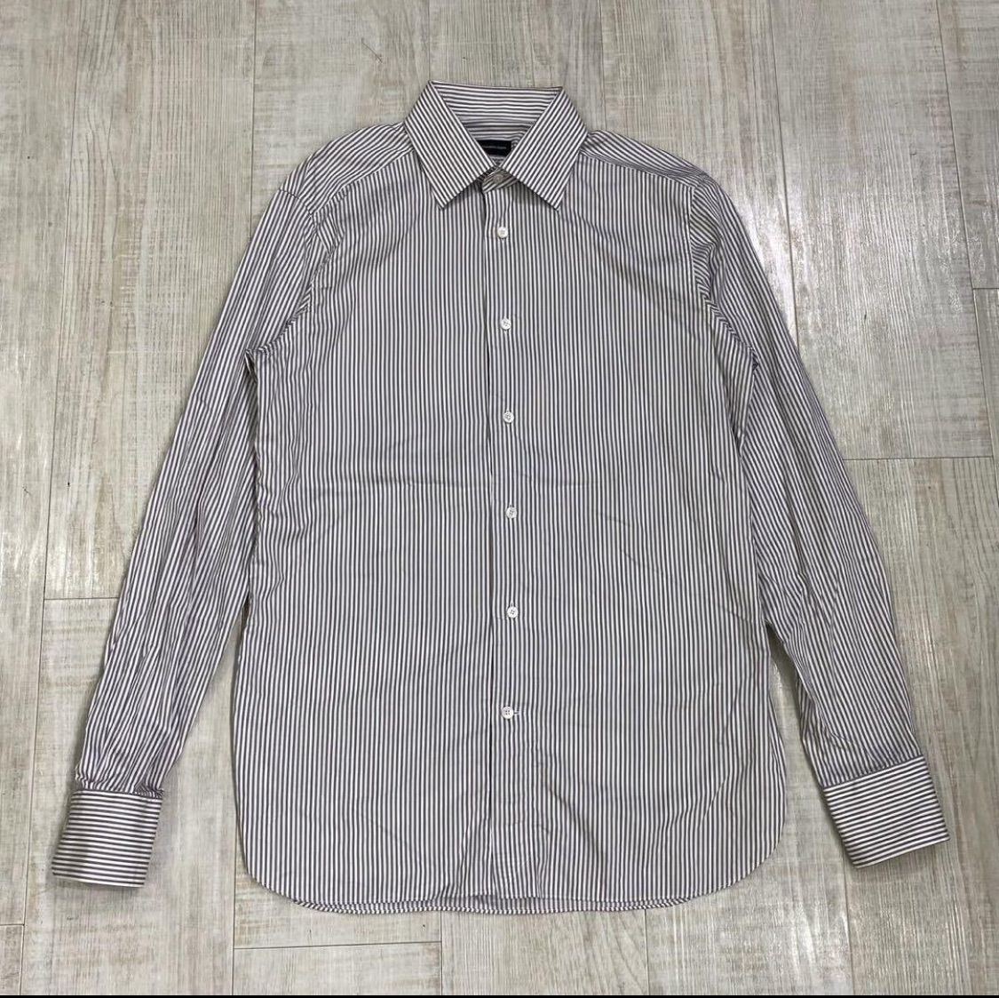 Ermenegildo Zegna L/S Cotton Stripe Shirt エルメネジルド ゼニア