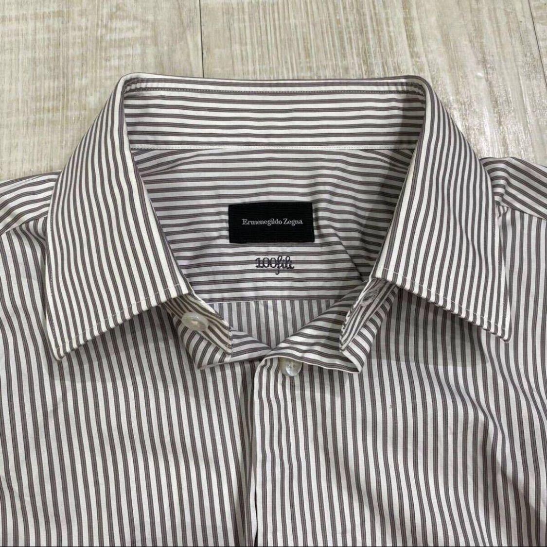 Ermenegildo Zegna L/S Cotton Stripe Shirt エルメネジルド ゼニア