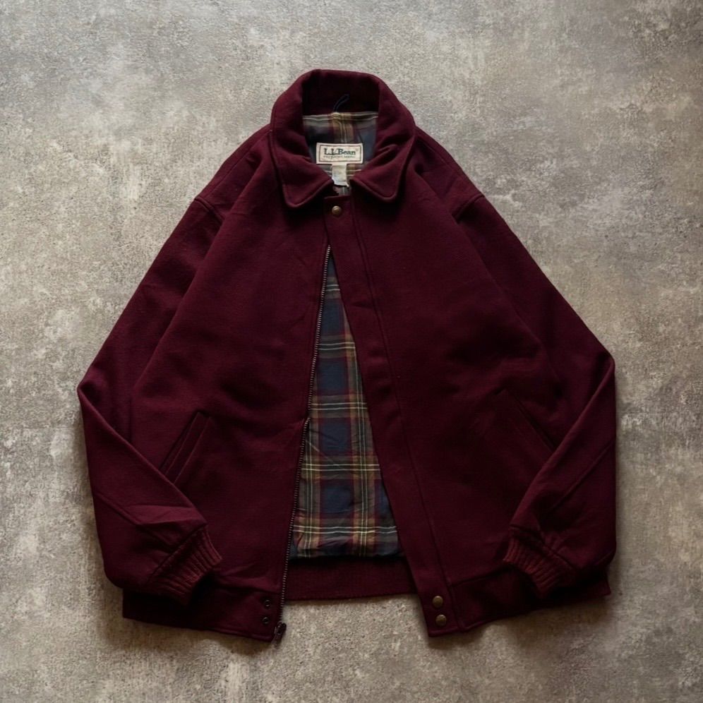 80年代 80s L.L.Bean エルエルビーン 裏地チェック ウールジャケット