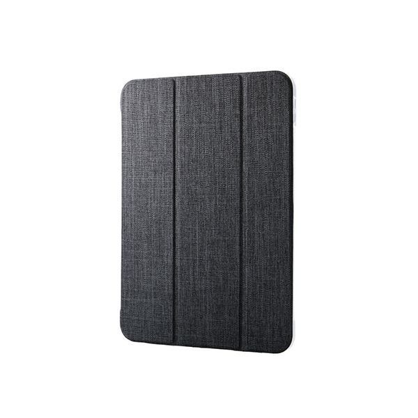 エレコム iPad(A16) フラップケース 薄型軽量 ファブリック 背面クリア ブラック TB-A25RWVCBK