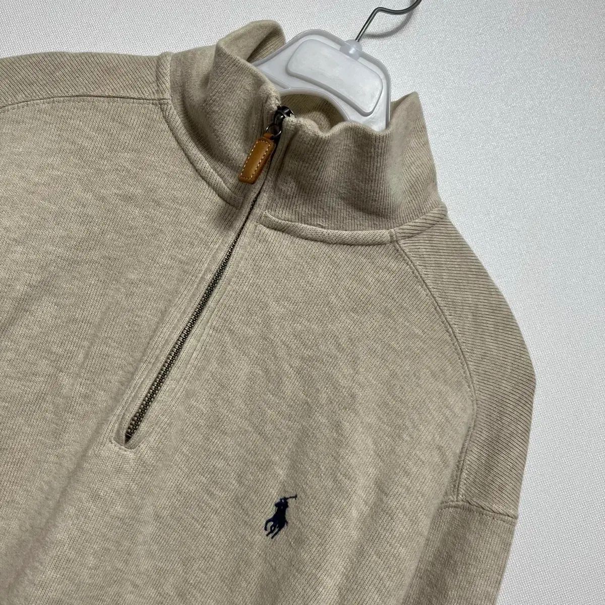 ポロラルフローレン ハーフジップ ニット ベージュ M - メルカリ