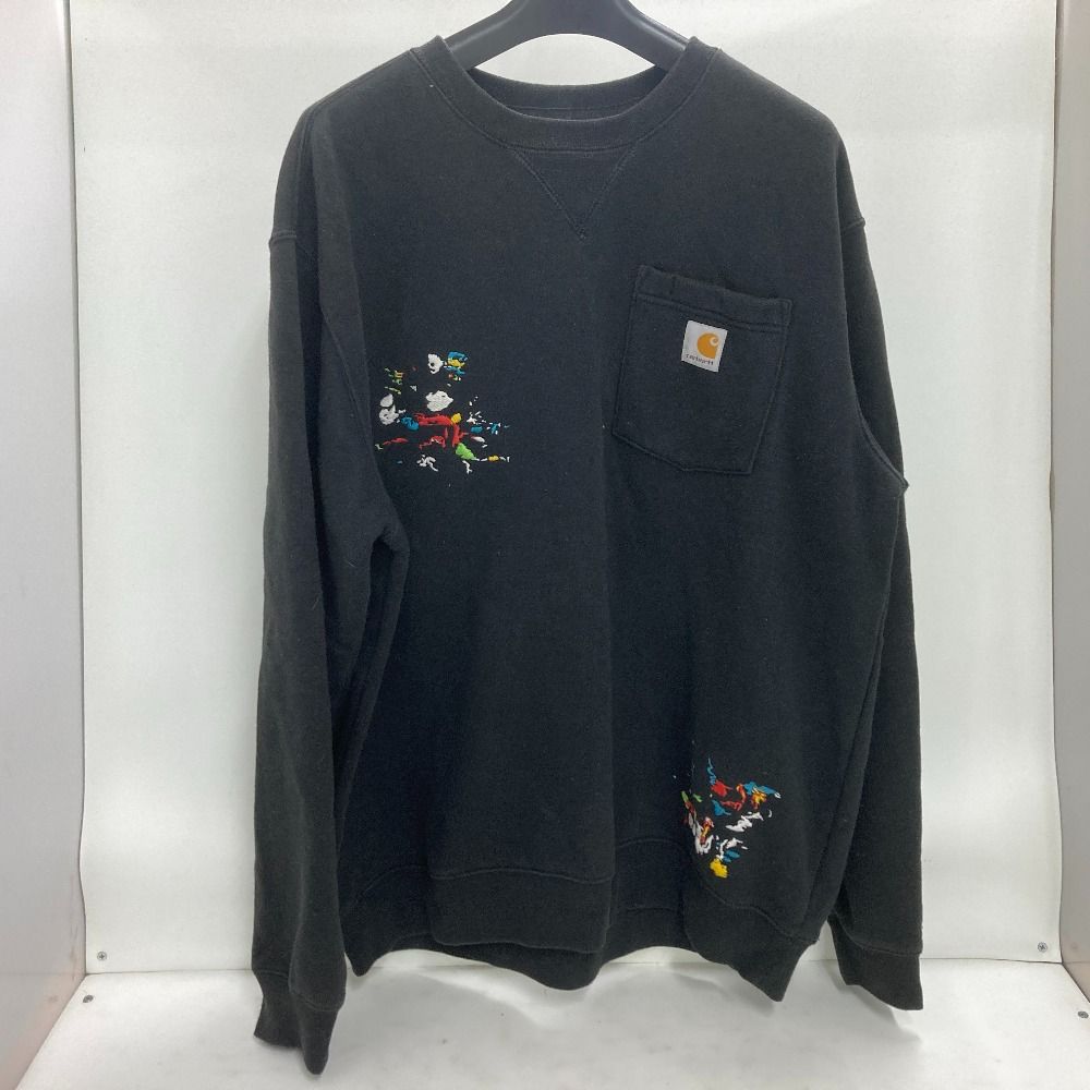02w20966 カーハート Carhartt 刺繡付きスウェット ブラック L