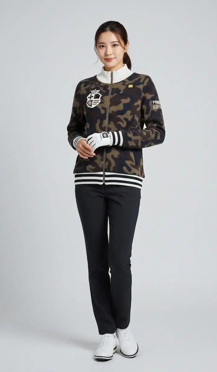 パーリーゲイツ レディース カモフラージュ 防風 ゴルフ ジップアップ 55