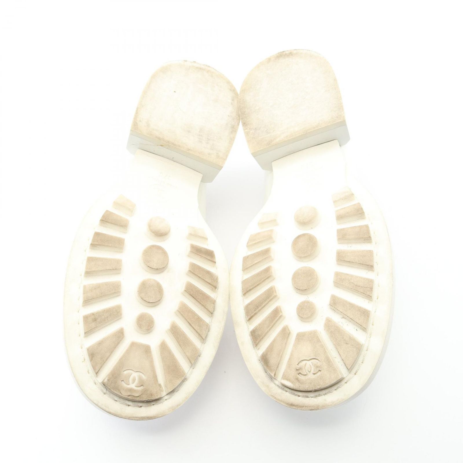 シャネル CHANEL ローファー ココマーク ホワイト パテントレザー
