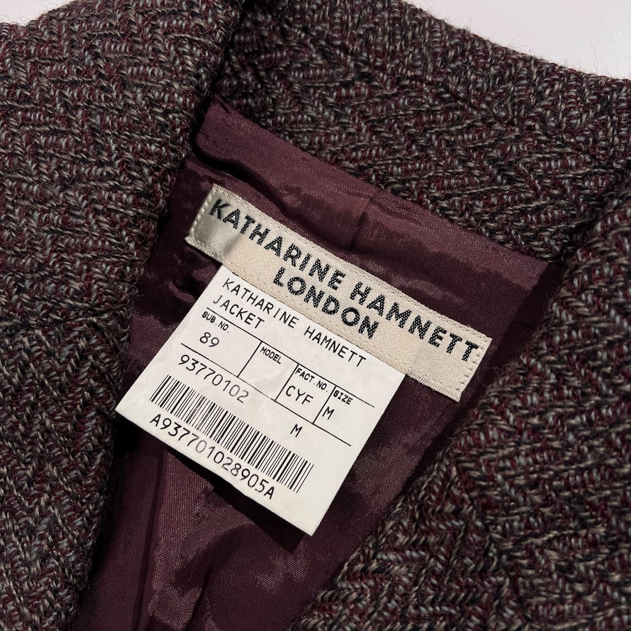 KATHARINE HAMNETT LONDON ツイードウールジャケット 00s KATHARINE HAMNETT LONDON キャサリンハムネット ロンドン