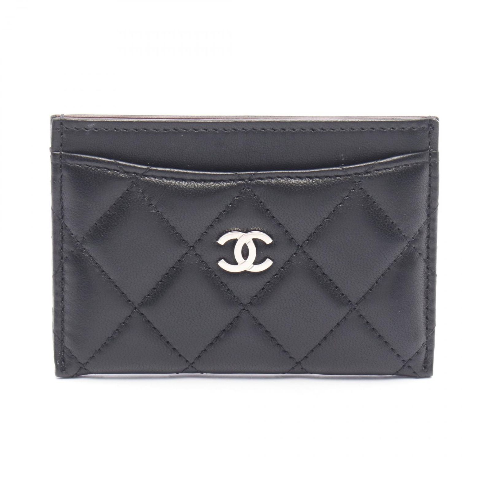 シャネル CHANEL カードケース マトラッセ SP 0213 ブラック ラムスキン 羊革 レディース A
