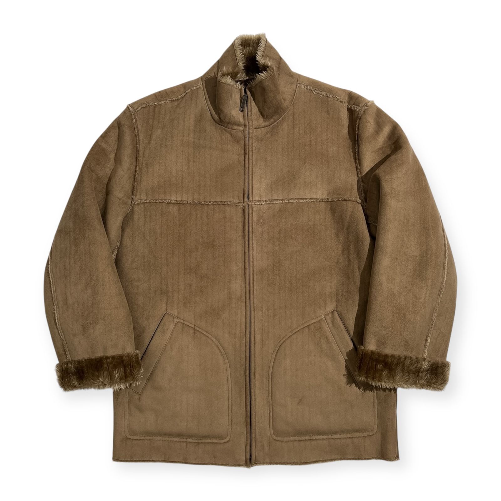 RAIKA STYLE ライカ スタイル ムートン風 スエード ファー コート サイズ 48 /メンズ/ブラウン系