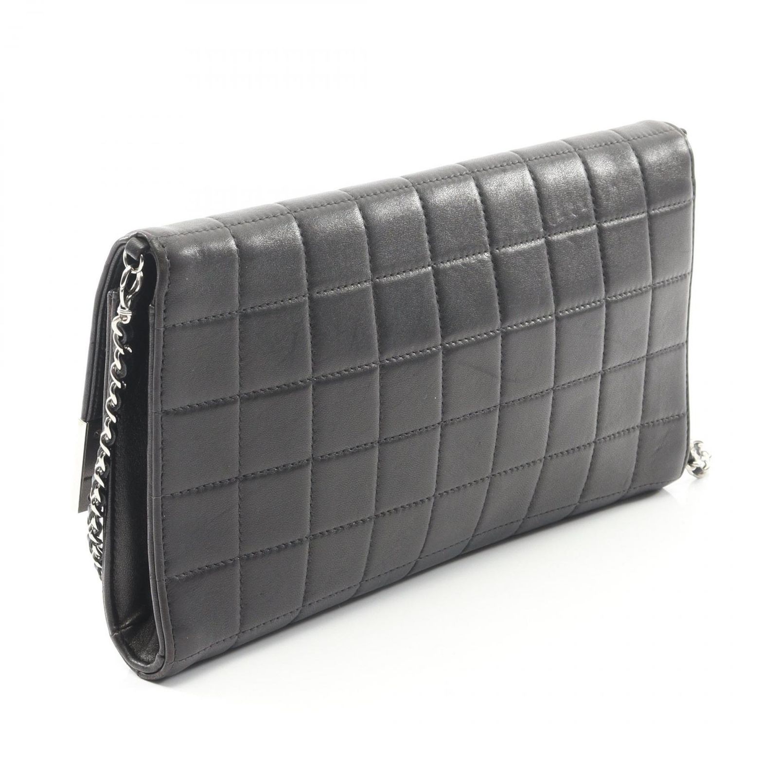 シャネル CHANEL ショルダーバッグ チョコバー ブラック ラムスキン