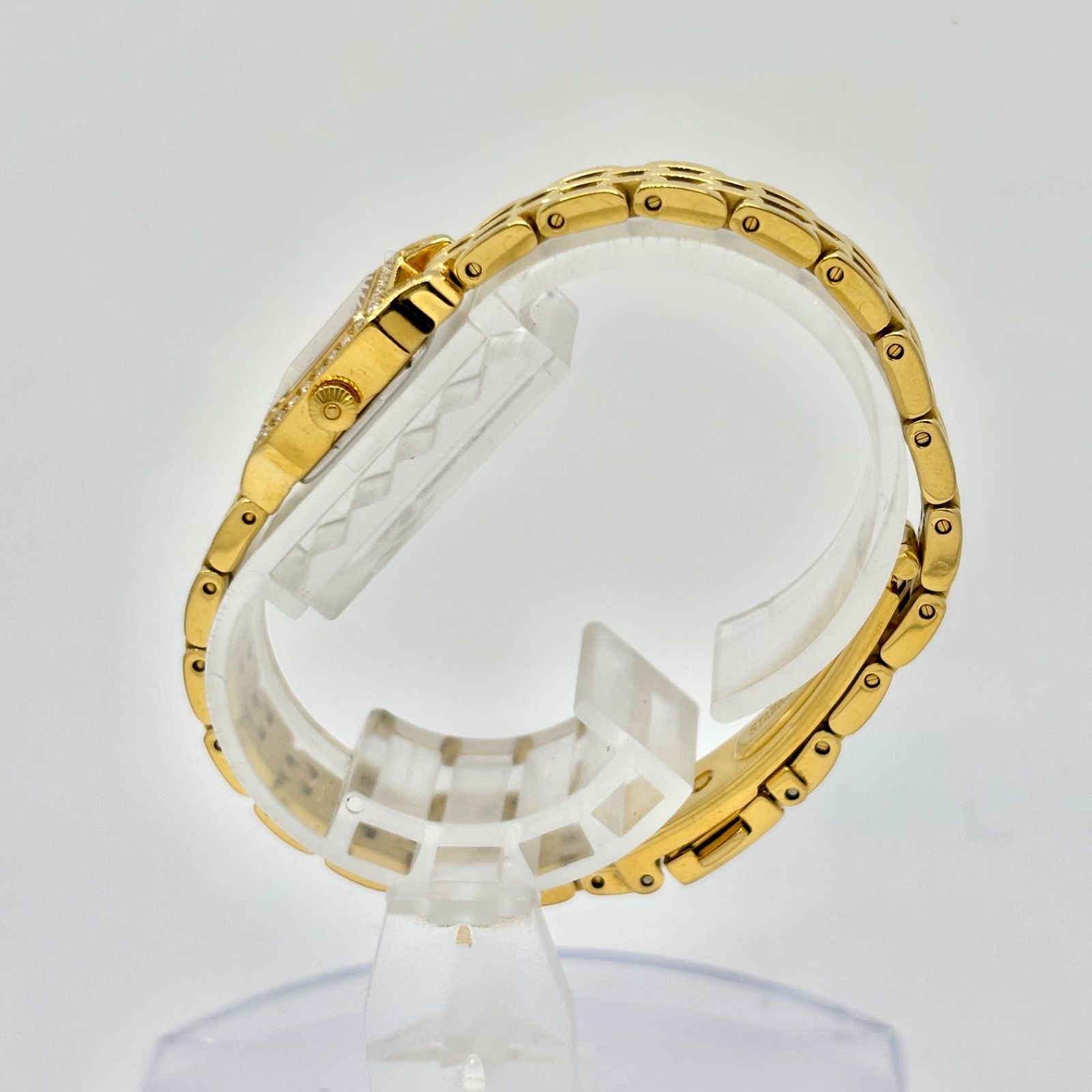 箱付/美品/新品電池】Lunage ルナージュ ダイヤ レディース 腕時計