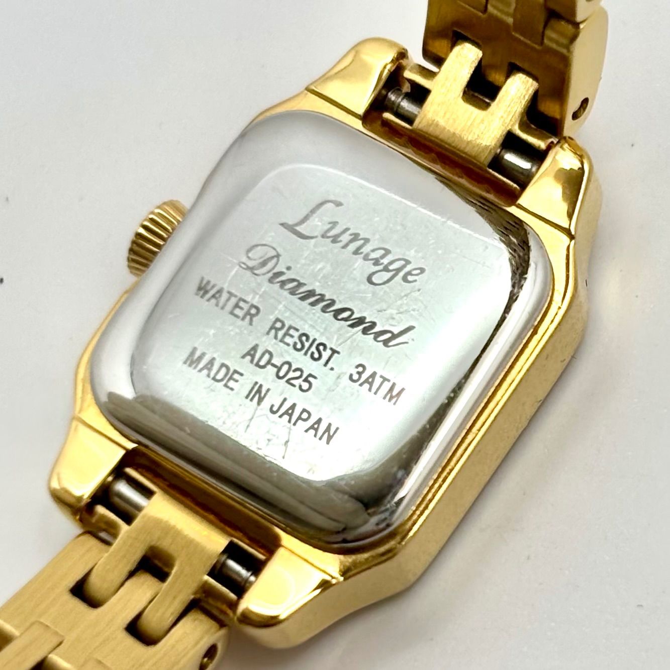 箱付/美品/新品電池】Lunage ルナージュ ダイヤ レディース 腕時計