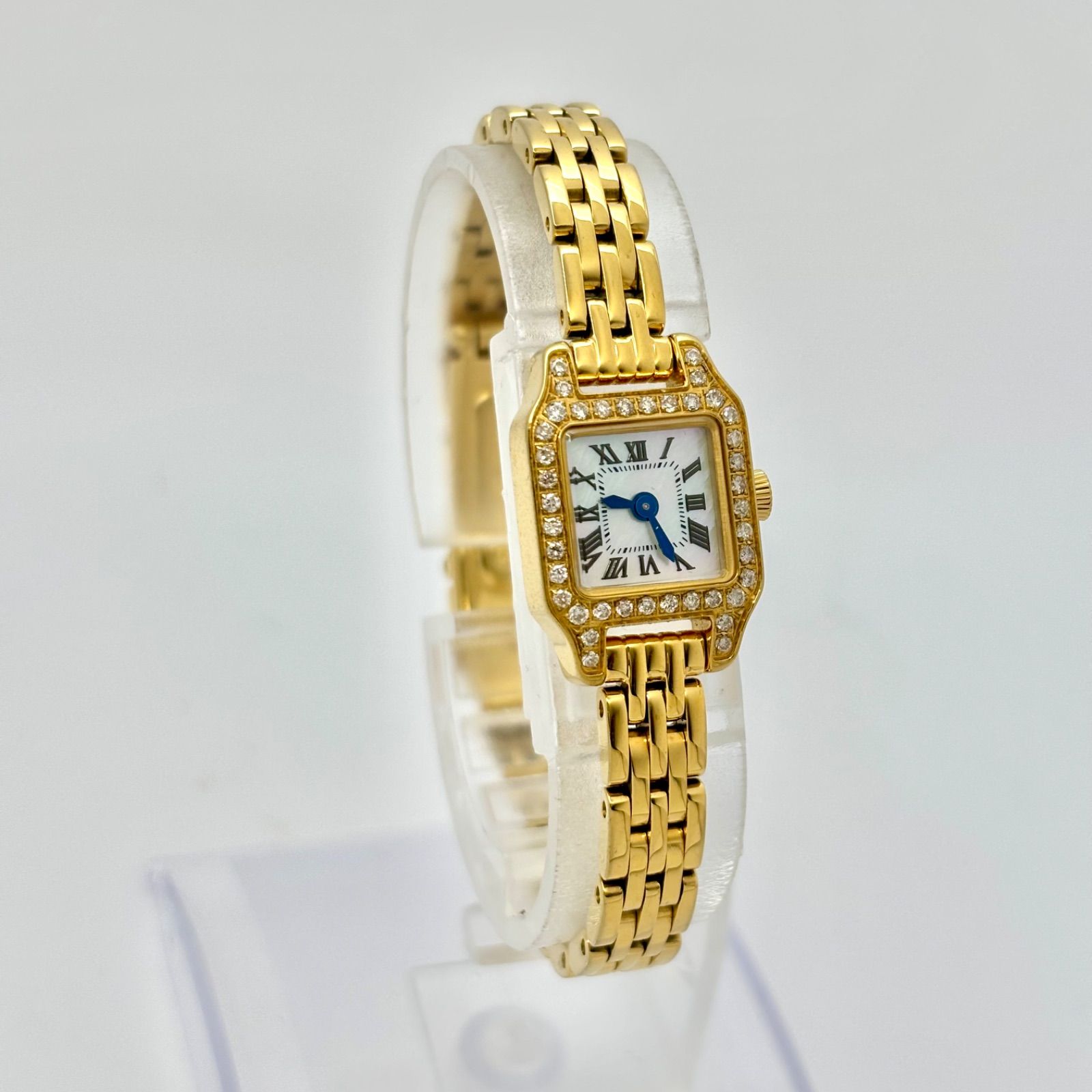 ◇ジャンク品 Lunage 腕時計 ダイヤ0.26ct シェル文字盤 1054 箱付/美品/新品電池】Lunage ルナージュ ダイヤ レディース 腕時計