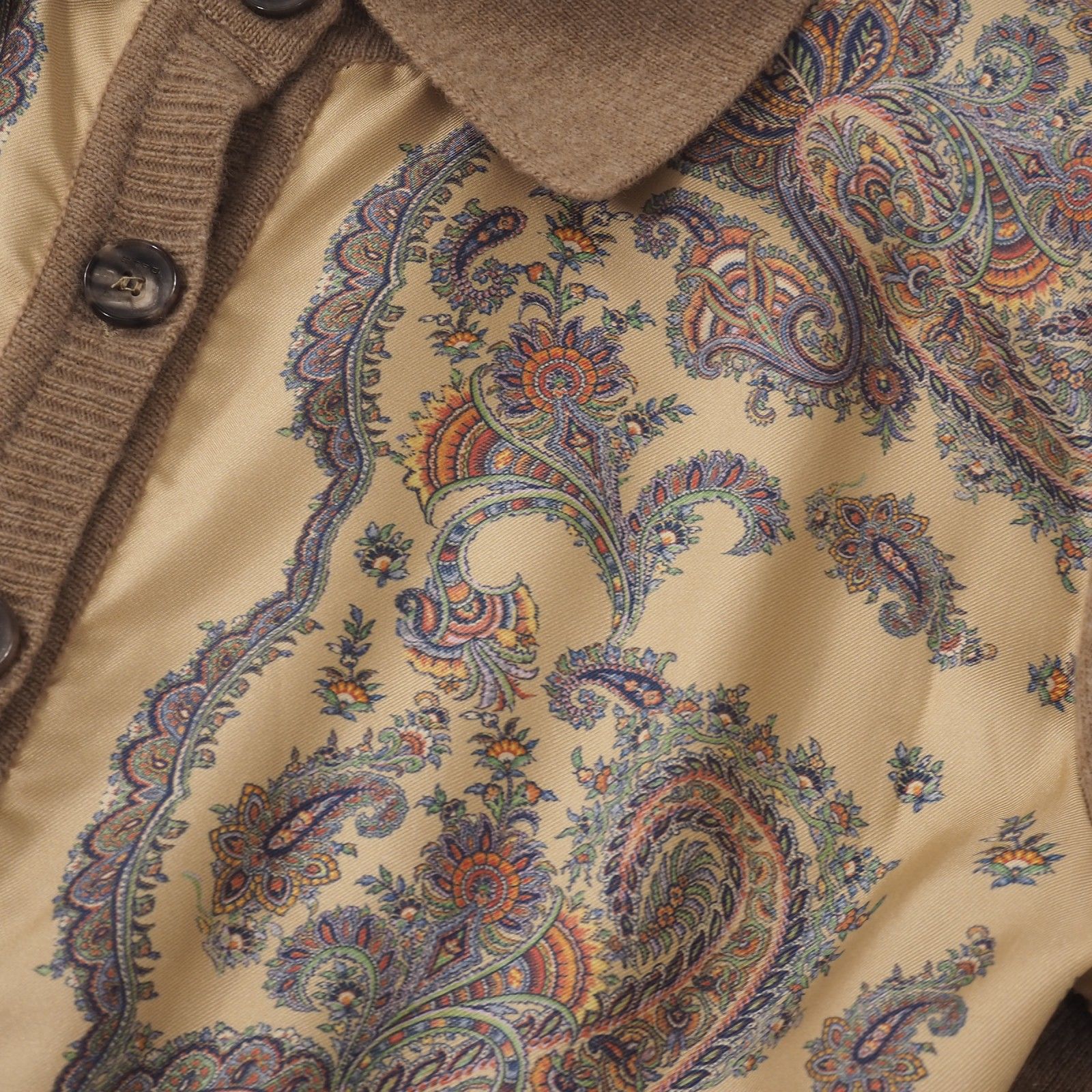 良品 エトロ ETRO 23年製 シルク切替 半袖 ニット ワンピース マキシ丈