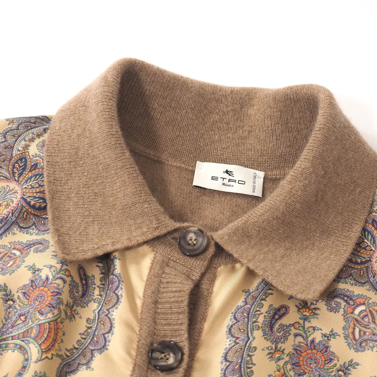 良品 エトロ ETRO 23年製 シルク切替 半袖 ニット ワンピース マキシ丈