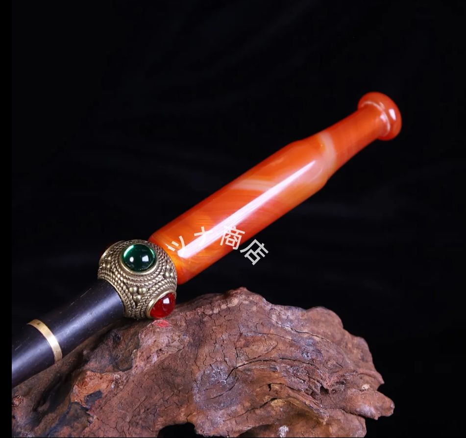 長棒紫檀木銅棒手工作業の竜頭宝石鍋の携帯式の