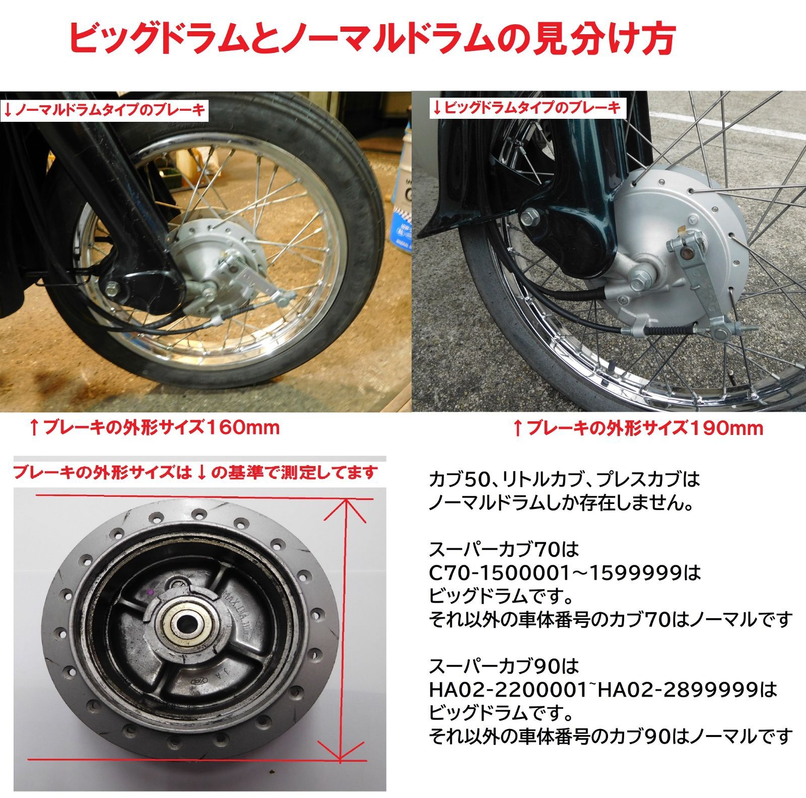 【メルカリ祭】スーパーカブ90 リア ホイールブレーキ　ハブ　ha02 HA02 スーパーカブ90 純正キャブレターオーバーホールセット 1987年