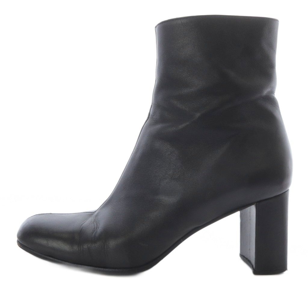 マリアム ナッシアー ザデー MARYAM NASSIR ZADEH ブーツ ショート ハイヒール スクエアトゥ レザー 37 ブラック YO 7 SH