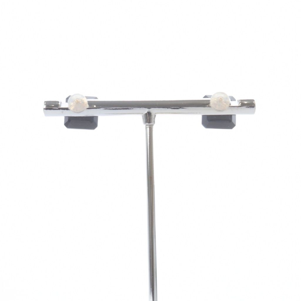 ヒロタカ ネイキッド スクエア ストーン スタッド ピアス ブルー