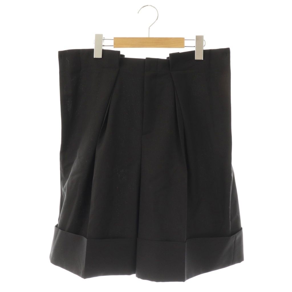 エンフォルド ENFOLD 25 AW TUCK BERMUDA-PANTS パンツ ハーフ タック 36 ブラック HK OS