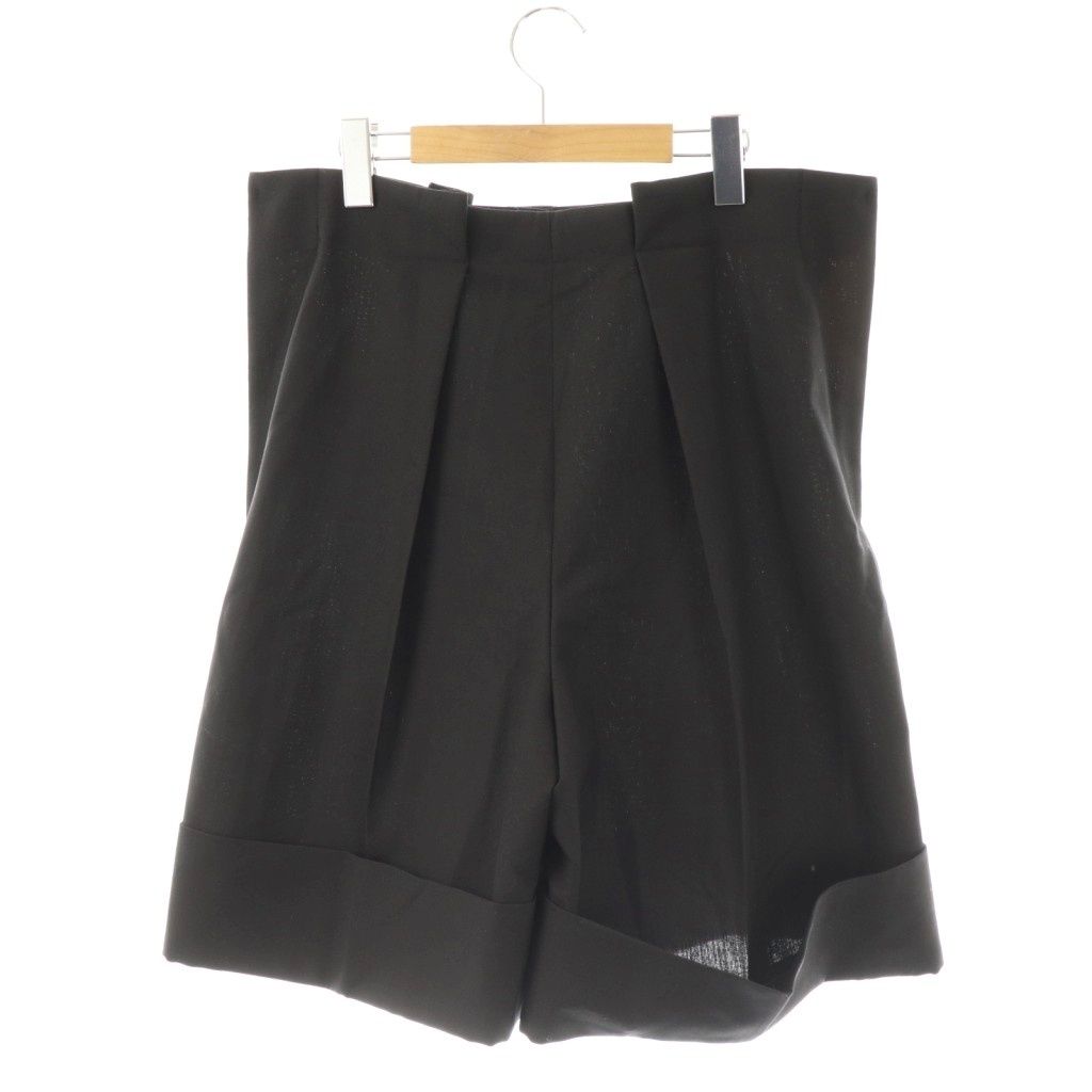 エンフォルド ENFOLD 25 AW TUCK BERMUDA PANTS パンツ ハーフ タック 36 ブラック HK OS