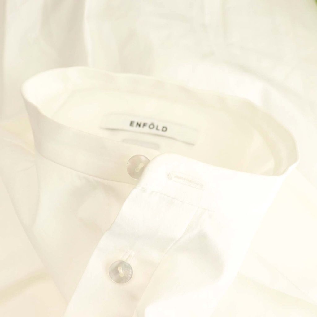 エンフォルド ENFOLD 25SS BIG SHIRT シャツ 長袖 38 ホワイト /HK