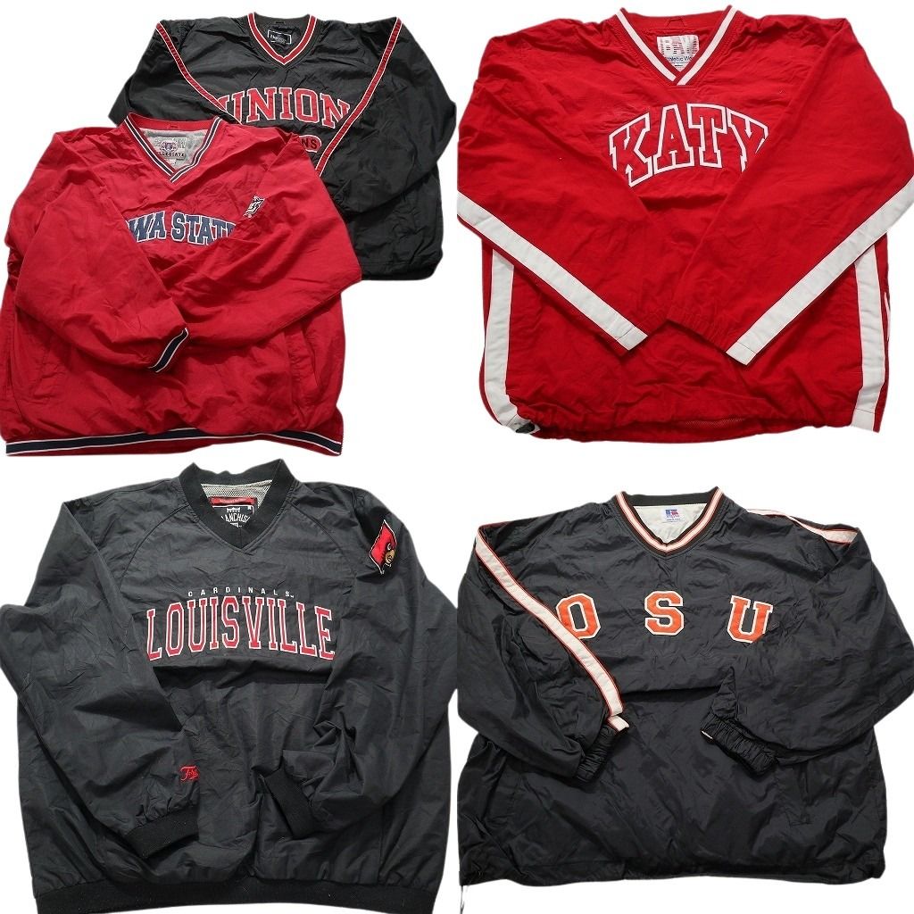 USED 古着 おまかせ アウター 5着 セット メンズ L まとめ売り 古着卸 まとめ売り カレッジ風 プルオーバー ジャケット 5枚セット