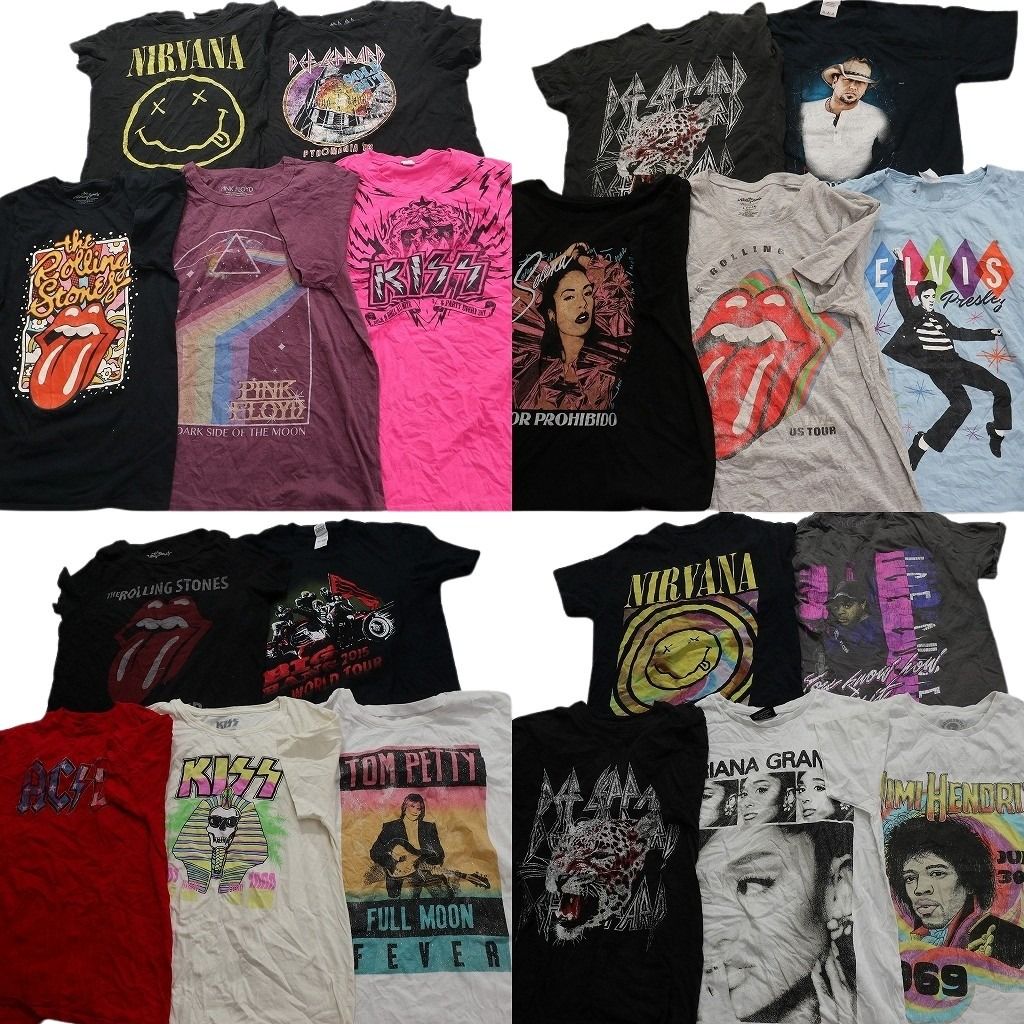 古着卸 音楽 バンド 半袖Tシャツ セット レディース ユース キッズ ニルヴァーナ ピンクフロイド 古着 NB 3576