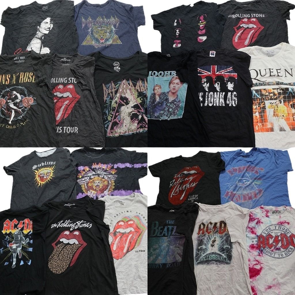 古着卸 音楽 バンド 半袖Tシャツ セット レディース ユース キッズ クイーン ビートルズ 古着 NB 3571