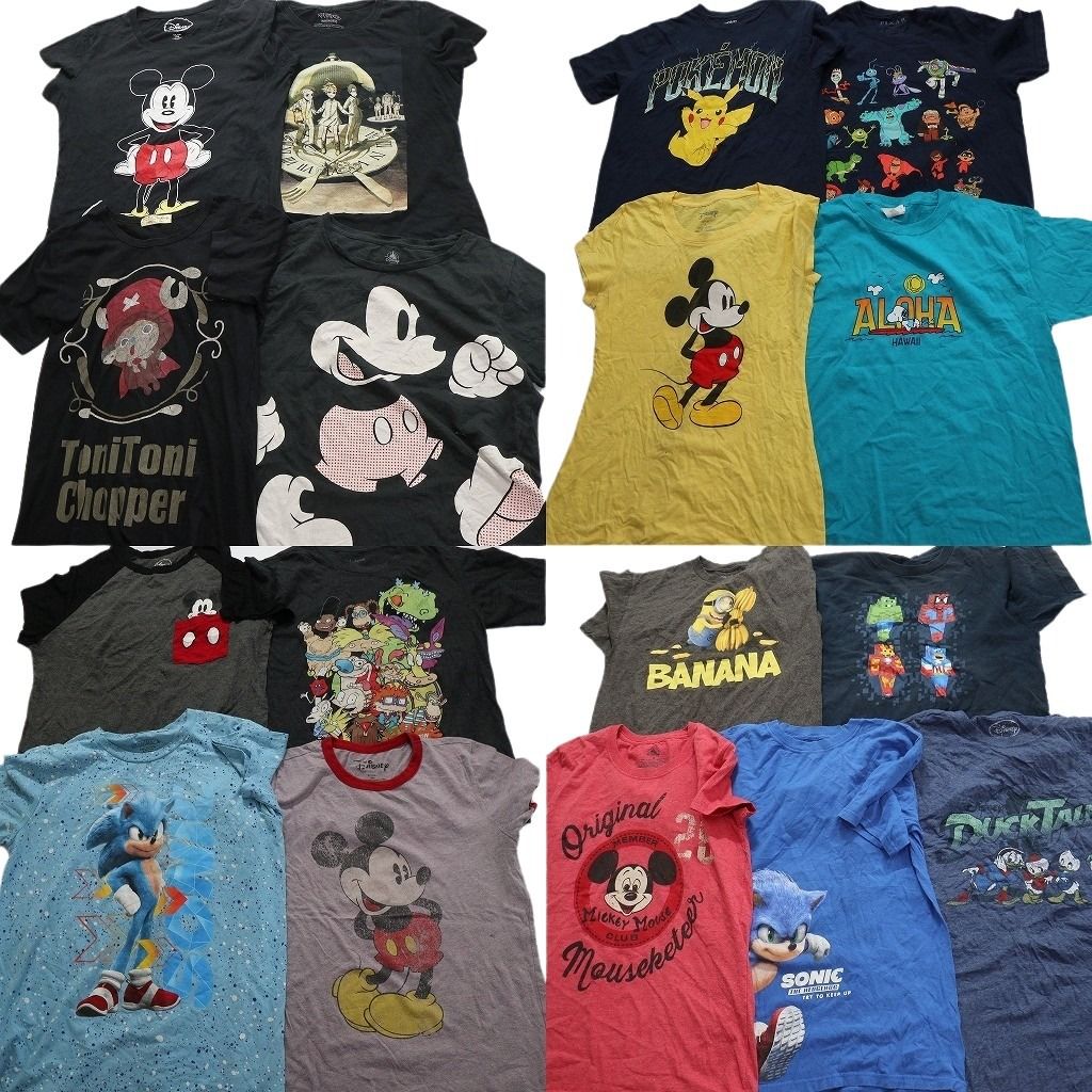 古着卸 キャラクター 半袖Tシャツ セット レディース キッズ ミッキー ソニック ピカチュウ 古着 NB 3567