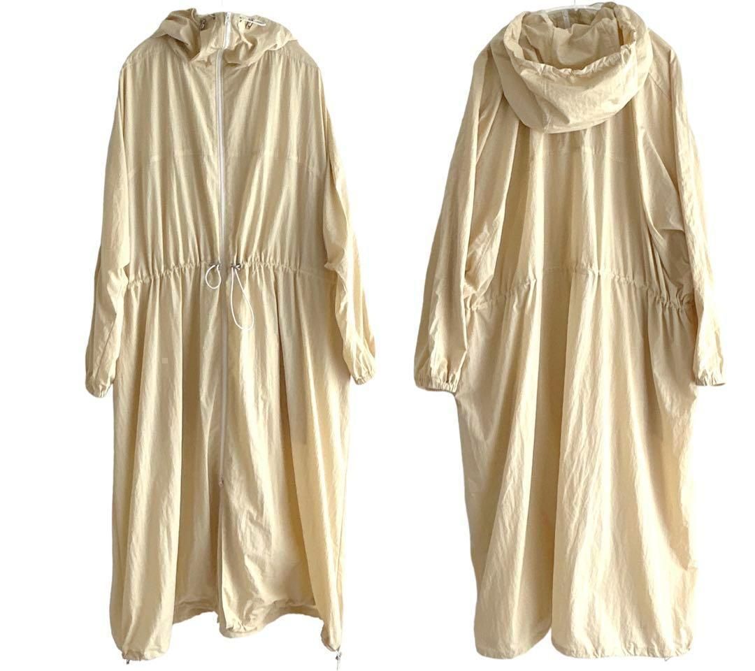 ESTNATION ナイロンタフタギャザーロングコート 大人綺麗めカジュアル