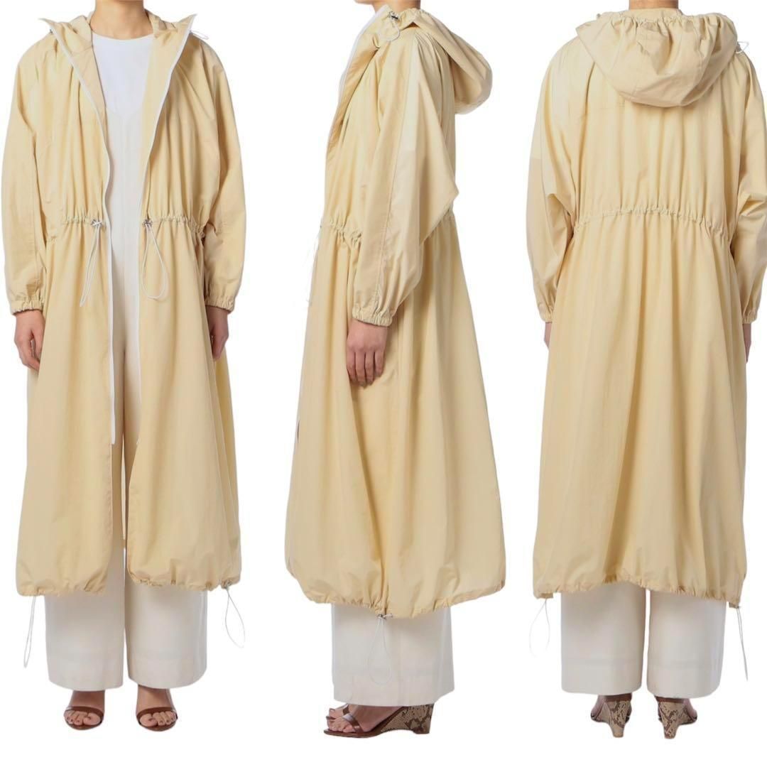 エストネーション　定価4万円　ナイロンタフタロングコート ESTNATION ナイロンタフタギャザーロングコート 大人綺麗めカジュアル