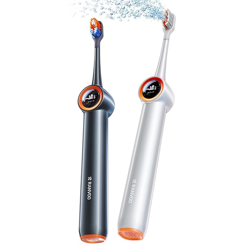 2025最強バブル洗浄 歯茎に優しいケア RANVOO AirJetソニック電動歯ブラシ ソニック バブル洗浄技術 360度全面洗浄 歯垢除去 歯周ポケットケア タッチパネル搭載 3つのモード 60日間使用 マグネット式充電 防カビ 抗菌 IPX 7防水