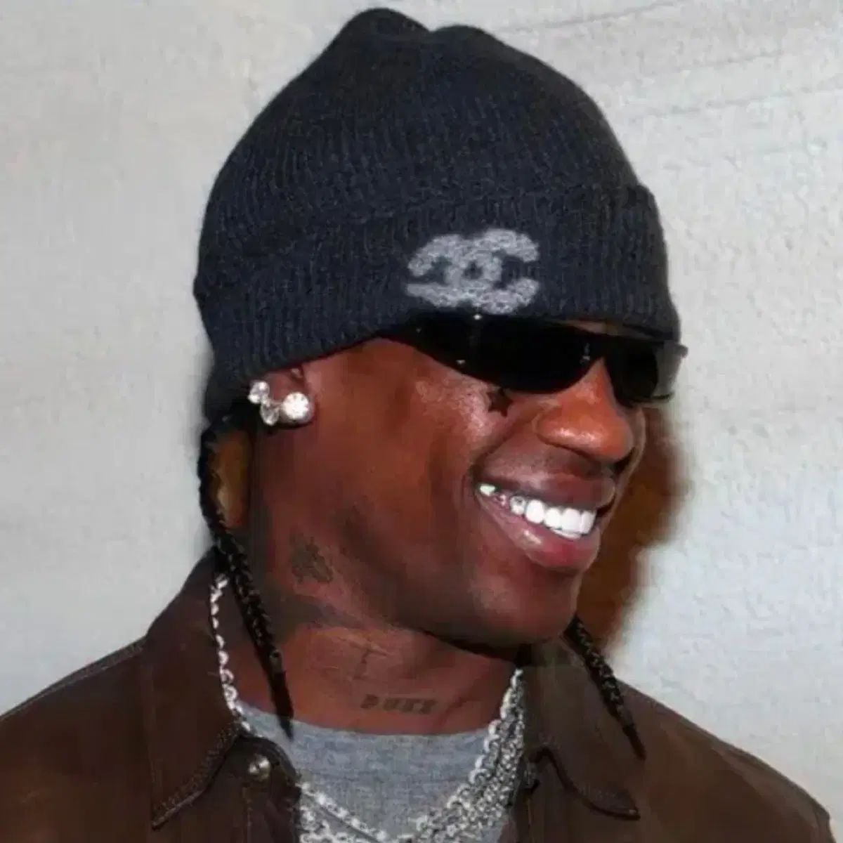 OS CHANEL CCロゴ ビーニー ニット帽 ビーニー 帽子 メンズ