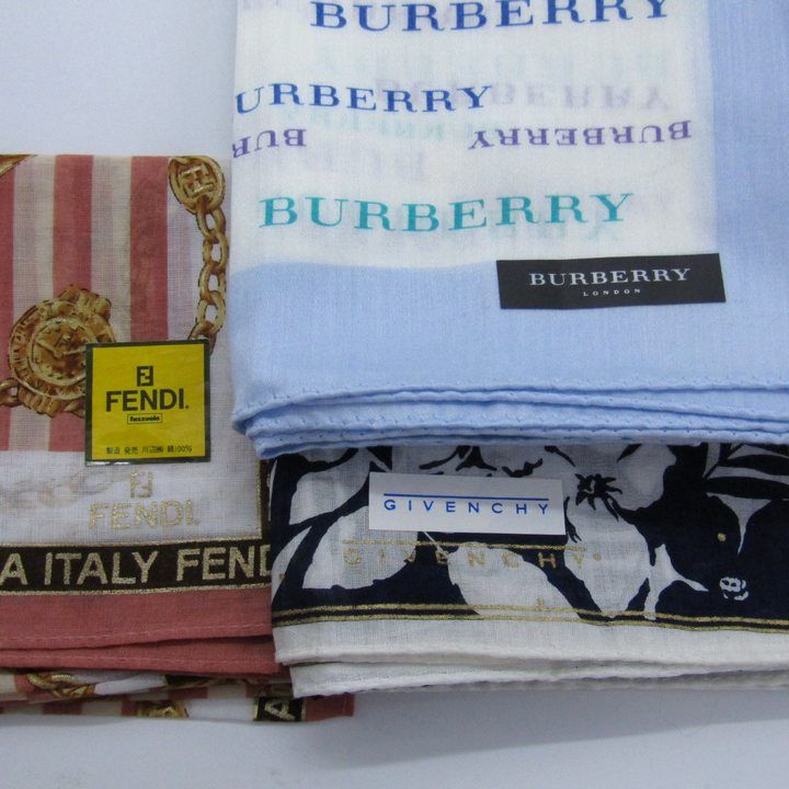 セリーヌ/バーバリーズ他 ハンカチ 6点セット 未使用 ブランド まとめ