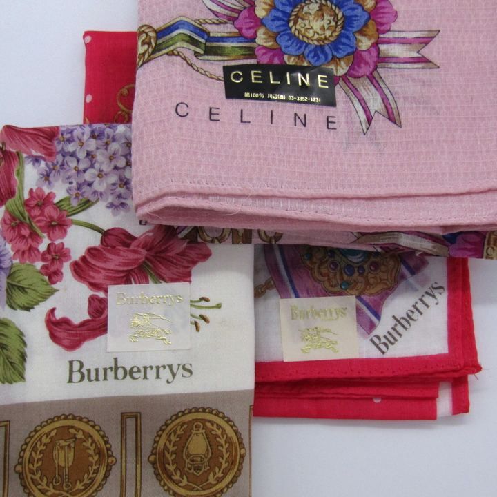 セリーヌ/バーバリーズ他 ハンカチ 6点セット 未使用 ブランド まとめ