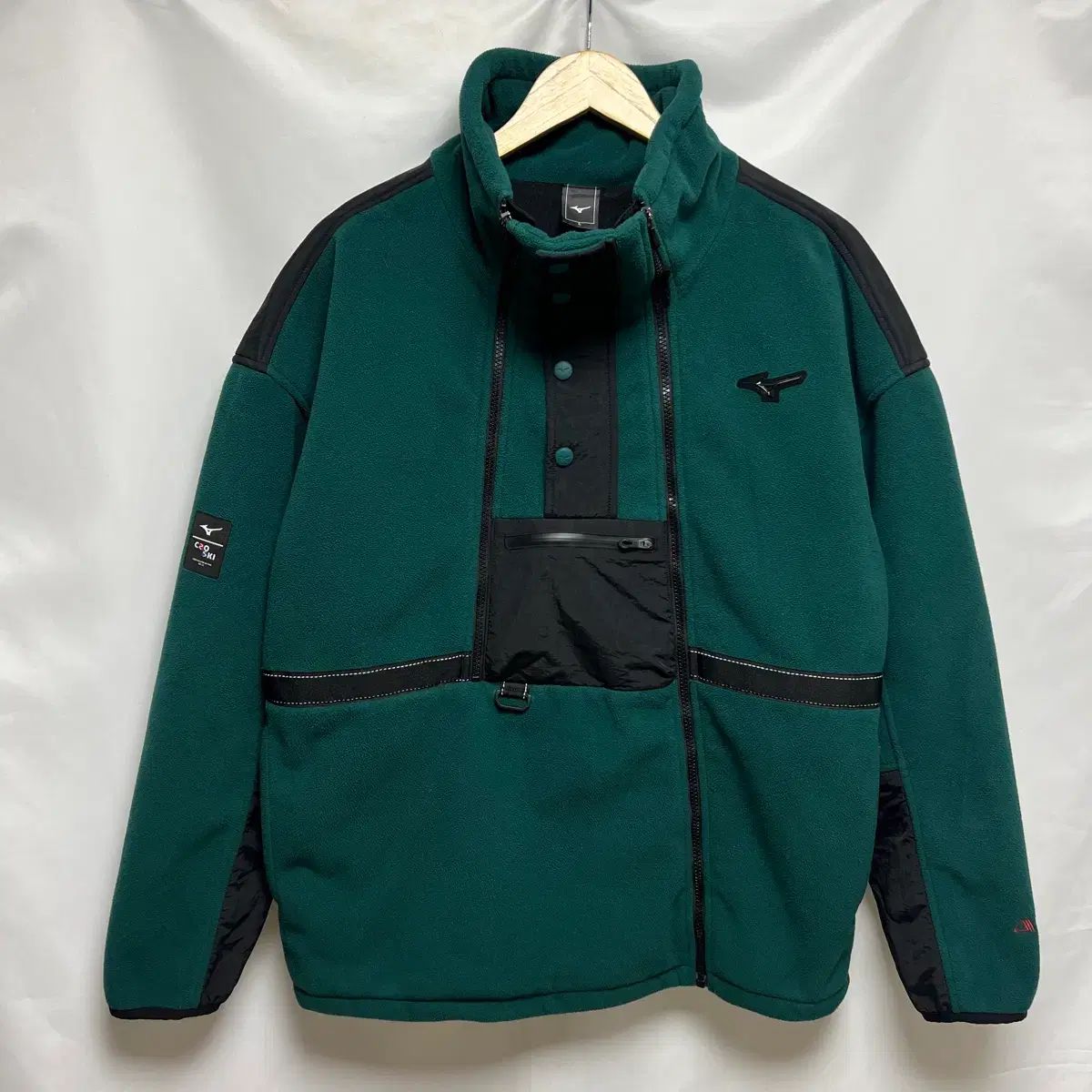正規品/L ミズノ クロスキ フリース フリース 緑 グリーン ハーフ