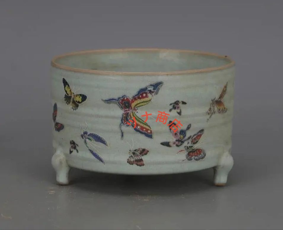 蝶恋花三足香炉 陶磁器 現代工芸品 美術品 装飾品 置物 - メルカリ