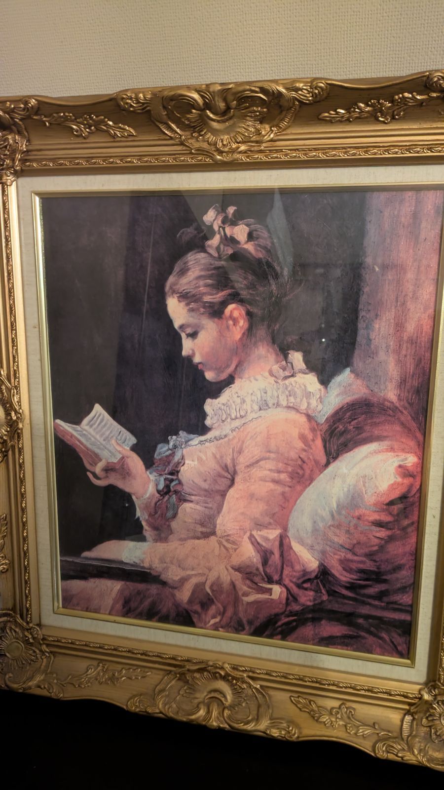 世界の名画 フラゴナ ル 読書する娘 複製絵画 額縁