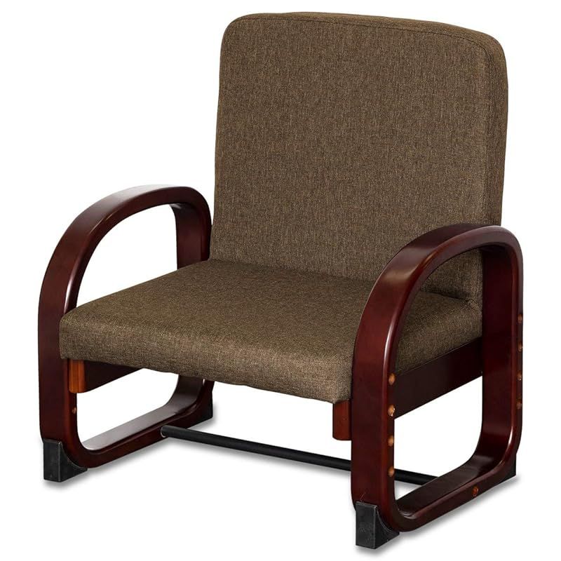 在庫 ottostyle.jp 折りたたみ らくらく座椅子 ダークブラウン 高座椅子 座敷 和室 完成品 安全構造 3段階高さ調節 転倒防止 オットマン